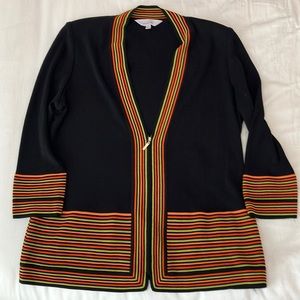 Misook Jacket XL. Black with orange and lime accents